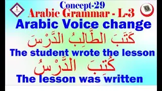 Arabic voice change. How to change voice from active to passive voice. Easy and fastest way to learn