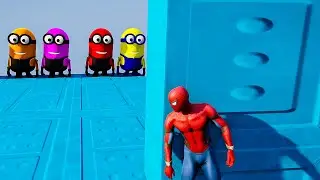 GTA 5 EPIC RAGDOLL SHOW SPIDERMAN VS COLOUR MINIONS FALLS & FAILS LIVE GTA V #gta 102