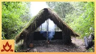 Primitive Technology: Grass thatch, Mud hut