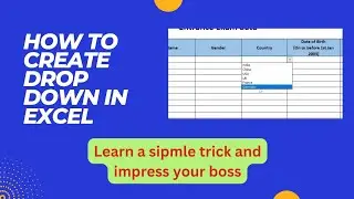 How to create drop down in excel | Data validation in excel