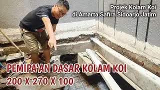 PEMIPA'AN DASAR KOLAM KOI 200 X 270 X 100 | Disain & Pembuatan Kolam Koi 081230861117