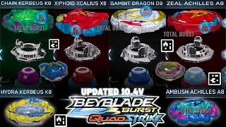 UPDATE CHAIN KERBEUS K8 XIPHOID XCALIUS X8 ZEAL ACHILESH A8 QRCODE GLORY REGNAR R7 BEYBLADE BURST QS