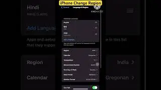 iPhone Region #shorts iPhone region settings #iphonefeatures #youtubeshortsvideo #ios17.2