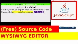 11th Javascript Project - WYSIWYG Editor Tutorial with Source Code