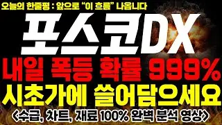 [포스코DX 주가전망] 🚨긴급🚨내일 폭등 확률 999% 시초가에 당장 쓸어 담으세요!!🔥 #2차전지  #포스코dx #포스코dx주가 #포스코dx전망