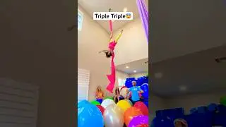 Little Mama’s Triple TRIPLE Aerial Silks Drop!😮