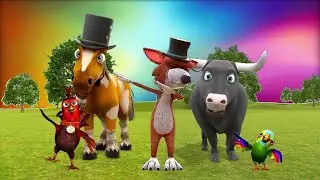 El Lobo Beto Bailando En La Granja De Zenón Con El Toro Lolo, El Caballo Percherón y El Lorito Pepe