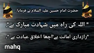 hazrat imam hussain k aqwal / hazrat imam hussain @MAHQ