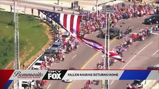 Massive procession on I-70 for a fallen Marine