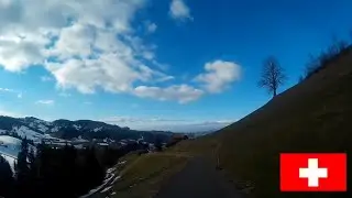 Driving in Switzerland 6 Kanton Bern with Go pro hero 10 mountains in winter Emmental Mercedes Benz