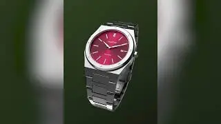 3D product animation of steel wrist watch. Motion design for social media AD