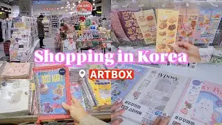 shopping in korea vlog 🇰🇷 stationery haul from Artbox 💗 journal, stickerbook and more!