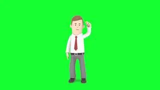 3D Character Saying Hello Animation- Green Screen Video - Stock Video Footage - No Copyright Videos