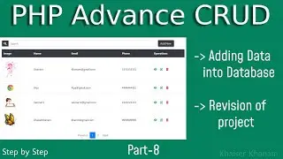 PHP advance CRUD || Inserting data into Database and Revising project || Part-8