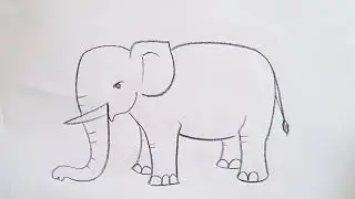 how to draw elephant drawing easy step by step