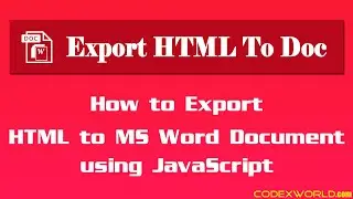 Export HTML to MS Word Document using JavaScript