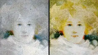 Painting Restoration Time-Lapse | Watercolor Of A Lady