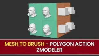 Mesh to Brush - Polygon Action - ZModeler - ZBrush Tutorial for Beginners