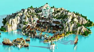 Minecraft Timelapse | Medieval Harbor City | Khiessal Start to Finish