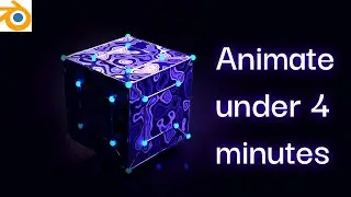 For beginners. purple cube animation in blender. Geometry node for beginner