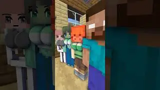 HELP Noob to open the door VS Herobrine VS Zombie VS Alex - Minecraft Animation Monster School