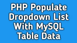 Display Data From Mysql Database Into Dropdown Menu Using PHP