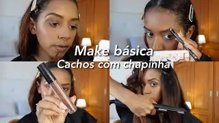 Maquiagem básica pele negra, fiz cachos com a chapinha | Fabíola Costa