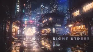 Night Street: Rainy Cyberpunk Ambient [FOCUS-RELAX] Calm Blade Runner Music Vibes