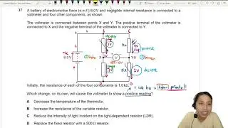 ON22 P11 Q37 Voltmeter Bridge Reading Change | Oct/Nov 2022 | Cambridge A Level 9702 Physics