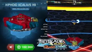 UPDATE XIPHOID XCALIUS X8 GAMEPLAY BEYBLADE BURST QUADSTRIKE APP