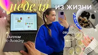 Неделя со мной | пишу диплом, свитер спицами, рецепты и рутина