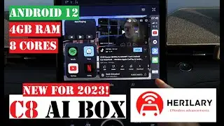 2023 AMAZIING Herilary C8 Android 12 AI Box - Unlocks Netflix Youtube on your Factory Car Screen!