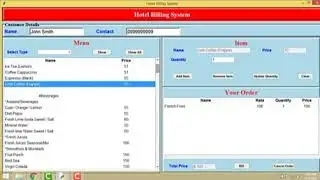 Hotel Billing System Project in Python - Demo