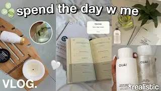 REALISTIC SPEND THE DAY W ME 🌱 grwm, journaling, detox water ˚ʚ♡ɞ˚