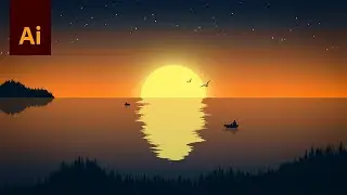 Sunset Scene Illustration in Adobe Illustrator | Beginner Level | हिंदी / اردو