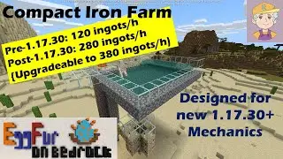 Simple Compact Iron Farm Bedrock 1 17+ (survival build)