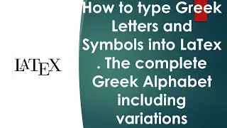 Greek Alphabet In Latex TexWorks Letters and Symbols