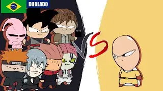 SAITAMA SE ENCONTRANDO COM TODOS OS PERSONAGENS DE ANIME DUBLADO COMPLETO