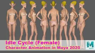 Animating an Idle Cycle. Female idle animation for game in Unity 3D. Character Animation Maya 2020