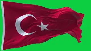 🚩Turkey  Flag Waving  | GREEN SCREEN & CHROMA MATTE🚩