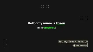 How to Create Typing Text Animation with HTML, CSS, and JavaScript | Design a Typing Text Animation