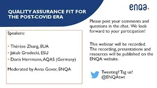 ENQA online General Assembly Seminar: QA fit for the post-Covid era