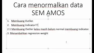 Learn SEM Amos eps 12 how to normalize data, input data or run data on SEM Amos spss / excel