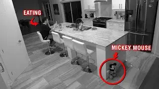 CAUGHT MICKEY MOUSE ON OUR SECURITY CAMERAS AT 3 AM!! *HE ACTUALLY MOVES*