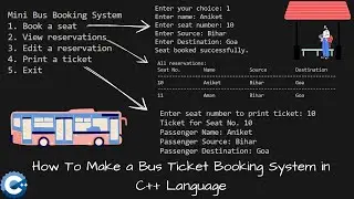 Bus Ticket Booking System using cpp language || Cpp Language Project