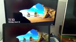 Laptop connected to PC monitor (VGA cable) - Windows 10 Signed In/Out