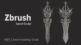 SPEED SCULPT ( PART 2 )-  Fantasy Sword / Zbrush 2021/ Blender 2.9