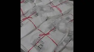 The process of mass producing vinyl bags. Packaging factory in Korea