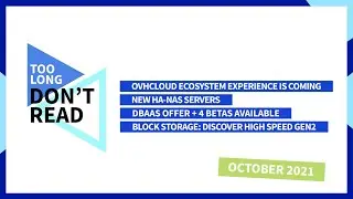 Block Storage, new NAS, Web PaaS & Cloud Databases | OVHcloud Product News - October 2021