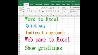 How to convert Word to Excel (Quick way and Indirect approach, Web page to Excel, Show gridlines)